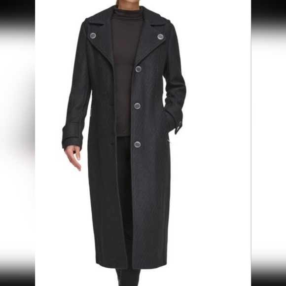 Guess Notch Lapel Wool Blend Women's Coat - Picture 8 of 9
